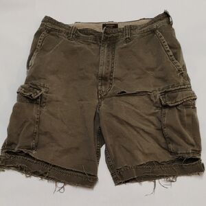Abercrombie & Fitch Green Cargo Shorts Durable Cotton